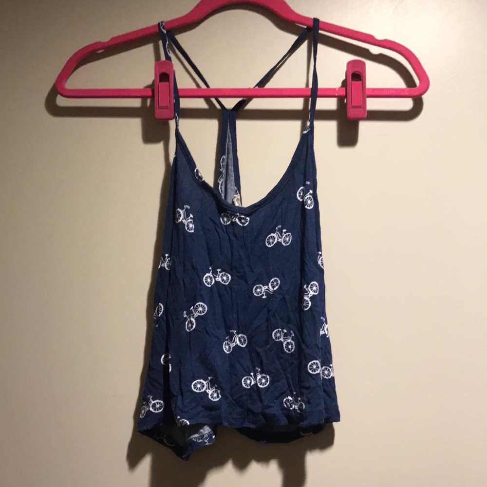 Bicycle blue crop top